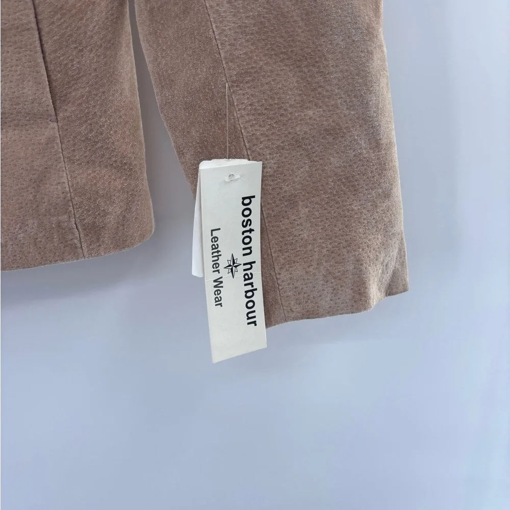 Boston Harbour Women's Tan Leather Suede Jacket Size Small - Picture 5 of 6